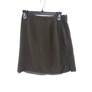 Ann Freedberg Women's Mini Skirt Olive  Green  Pockets Career  Size 8